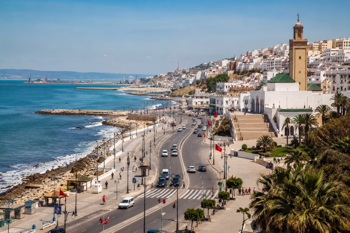 Panoramic view of Tangier overlooking the Strait of Gibraltar